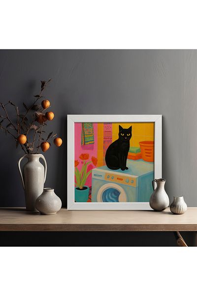 HOMEPACK Single Wooden Framed Square Painting One Piece Square Poster Painting Ktc/051
