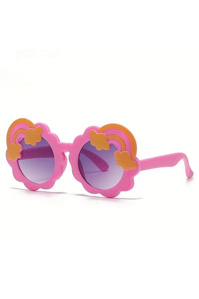 The Cloudish Shop Baby Children's Sunglasses Rainbow Patterned - Pink Orange