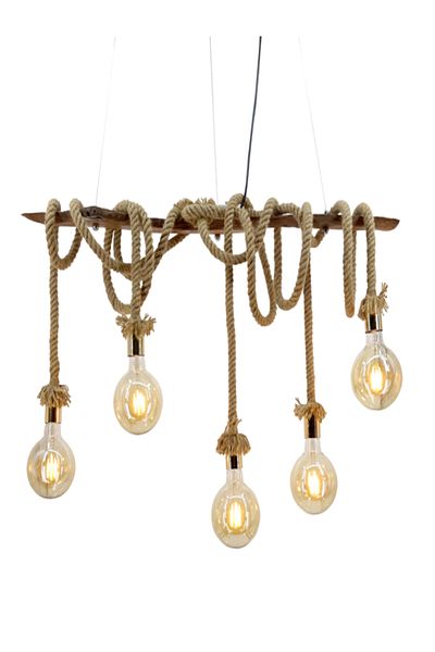 micasa 40W E27 5-Bulb Decorative Rope Pendant Light