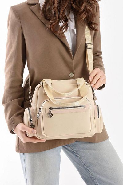 byFOX Fashion Τσάντα πολλαπλών διαμερισμάτων από ύφασμα Lcst με δερμάτινη λεπτομέρεια και μπροστινή τσέπη