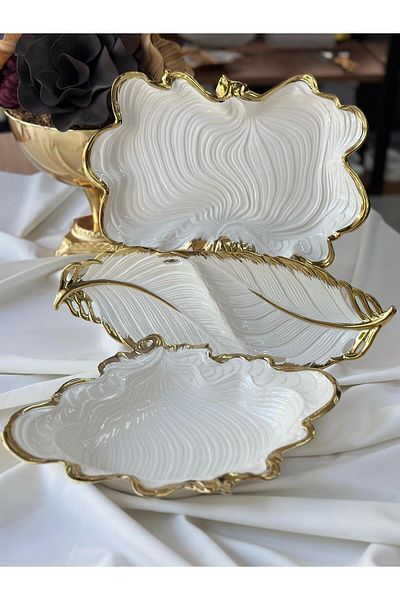MD MİMOZA DEKOR Albero Service Presentation Set 3 Pieces