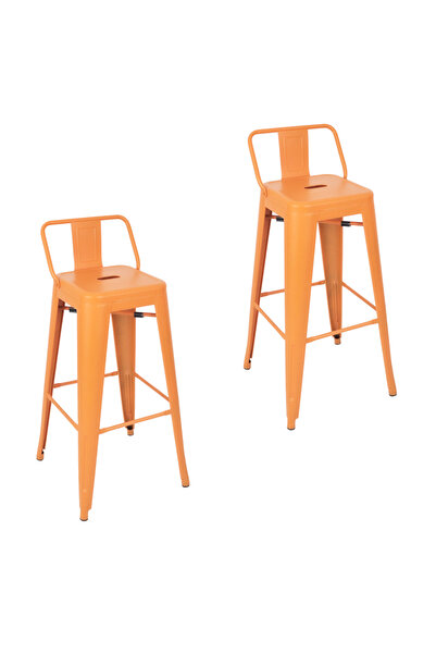 ChairLife Tolix Sırtlı Metal Bar Tabure (2 Adet)