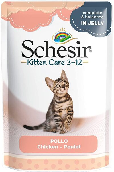 Schesir Schesir Kitten Care 3-12 in Jelly Chicken Pouch 85g