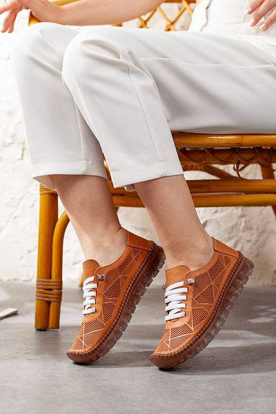 DERİMİSS Women's Genuine Leather Esktra Comfortable Casual Shoes