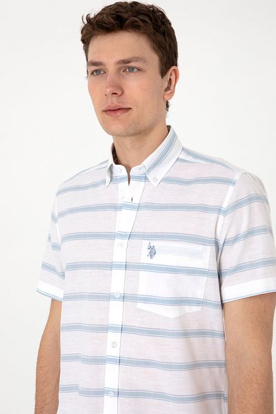 U.S. Polo Assn. Η.Π.Α. Polo Assn. Ανδρικό μπλουζάκι με κοντό μανίκι κανονικό λινό μείγμα 2106624