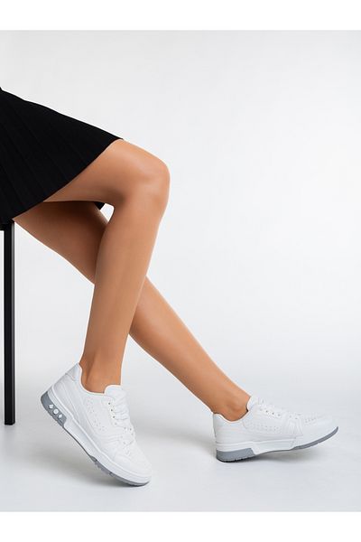 Kalapod Women's white sports shoes made of ecological leather Mariapia