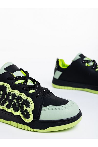 Kalapod Women's black and green sports shoes made of eco-leather Azurine
