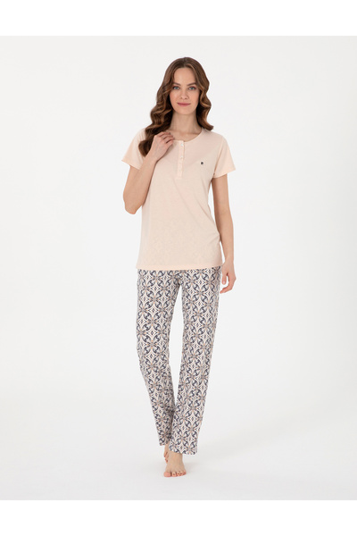 Pierre Cardin Bej Kısakollu Pijama Takımı 50318971-VR011