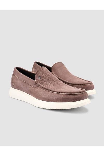 Cabani 100% Genuine Leather Tan Men's Textured Casual Shoes