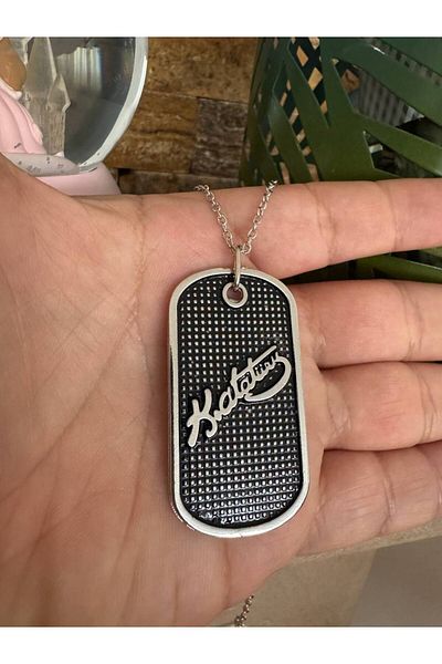 Herşey Nota Kemal Atatürk Signed Men's Imprint Necklace – Silver Color Unisex Metal Jewelry