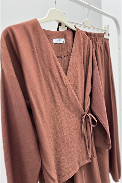 ALLMİRA FASHION Side Tie Kimono Skirt Hijab Double Set