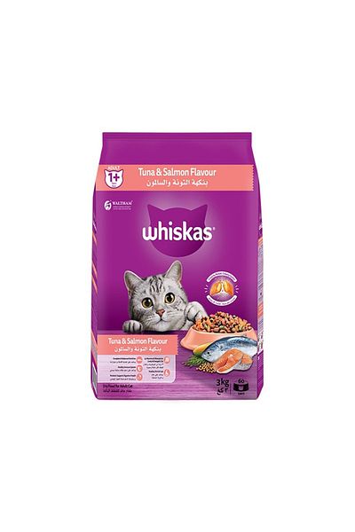 Whiskas Tuna and Salmon Flavour Dry Cat Food - 3 kg