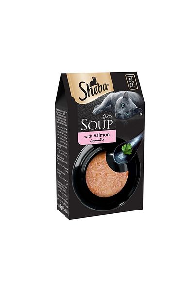 SHEBA Classics Soup with Salmon Cat Food Pouches - 4 x 40 g