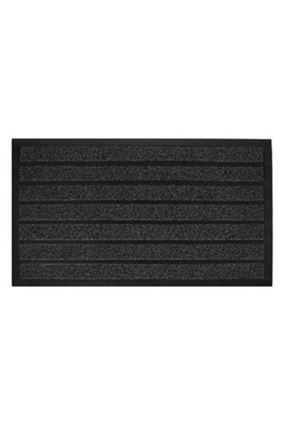 OEM Entrance Mat Black with Grey Stripes 75 x 45 cm