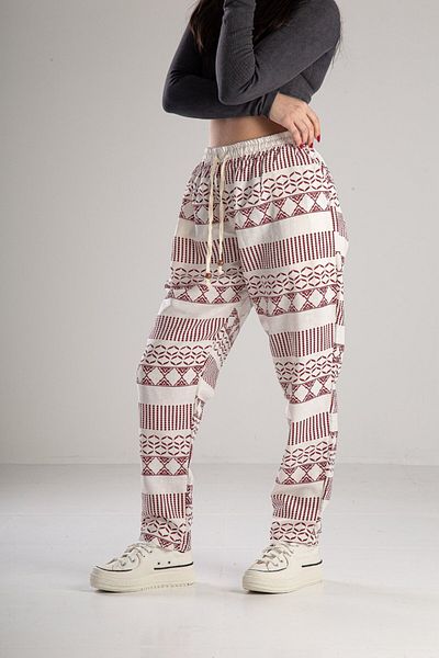 COCOPELLI Pantaloni de in cu model burgundy