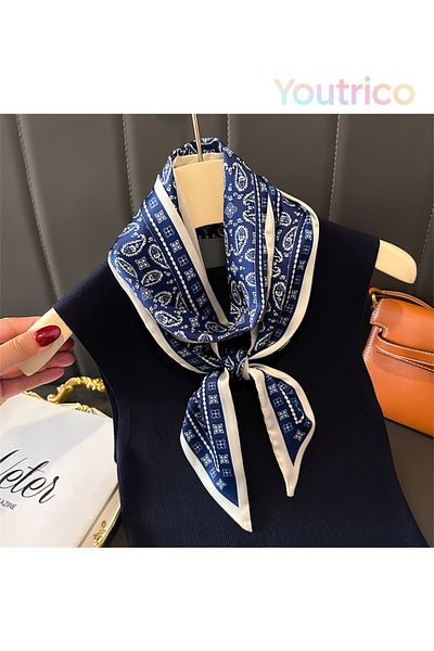 Youtrico Long silk scarves,Headbands,Cashew flowers,147cm