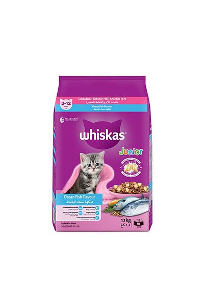 Whiskas Junior Ocean Fish Flavour Dry Kitten Food - 1.1 kg