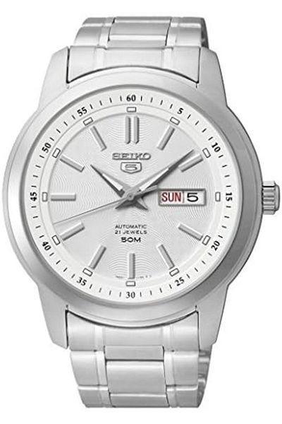 Seiko Mens Automatic Watch with Stainless Steel Bracelet and Silver Dial SNKM83K1