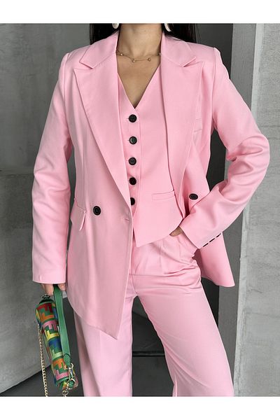 MYGİYİMİSTANBUL jacket vest palazzo pants 3-piece suit
