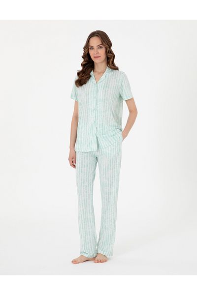 Pierre Cardin Mint Short Sleeve Shirt Pajama Set 50319047-Vr090