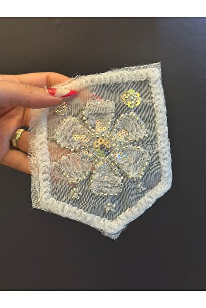 Gönülden Tasarım 14X12 CM Mărgele PUL PULĂ CROP FLOREALĂ APPLICĂȚIE DE CUSUT