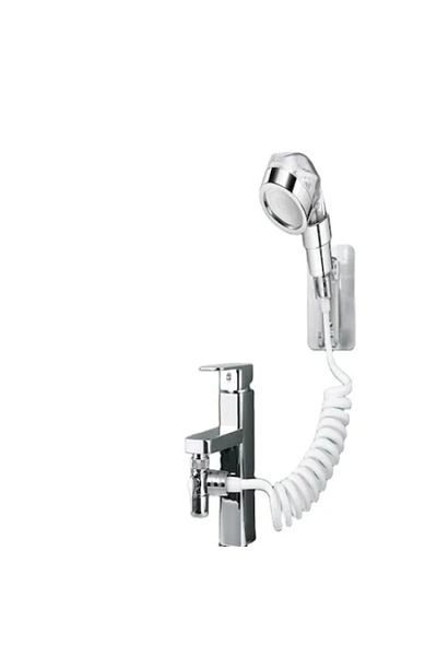 FOXMAG24 Multifunctional shower head, stainless steel, flexible, sink faucet attachment, wall-mounted, silver