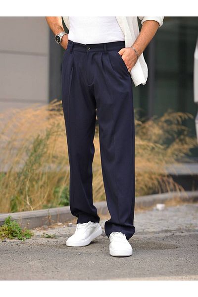 JACK CAPRİO Men's New Season Seasonal Pleated Loose Fit Baggy