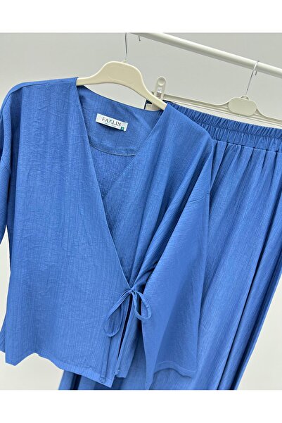 ALLMİRA FASHION Side Tie Kimono Skirt Hijab Double Set