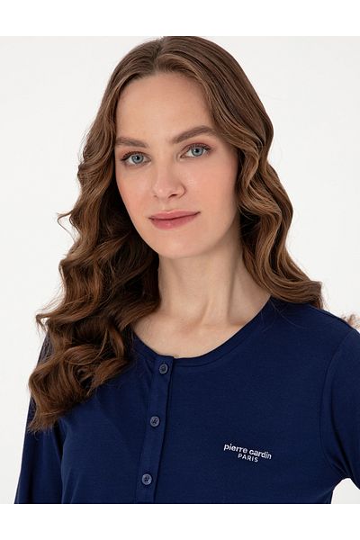 Pierre Cardin Navy Blue Long Sleeve Pajama Set 50318965-Vr033