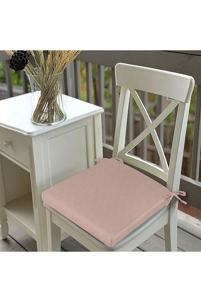 HomeBerry 6-Piece Linen Laced Chair Cushion Tile 40 X 40 cm