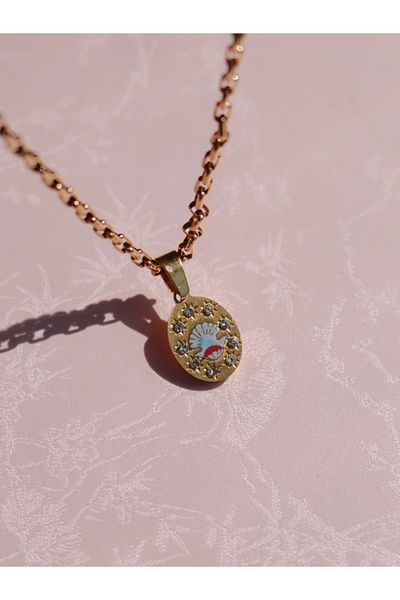Reorah Collection Vintage Seashell Steel Necklace