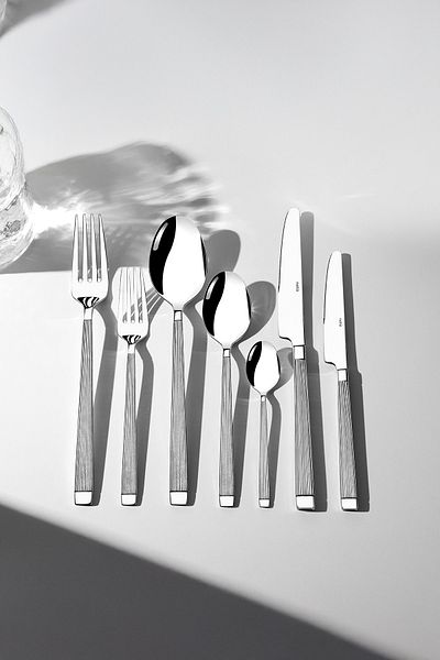 Nehir Maria Sade 12-Person 84-Piece Leather Boxed Cutlery Set