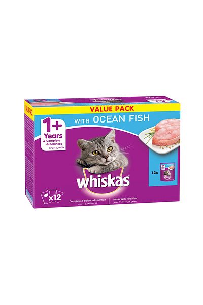 Whiskas Ocean Fish Value Pack Cat Food Pouch - 80 g - Pack of 12