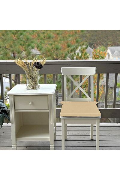 HomeBerry 6-Piece Linen Lace Chair Cushion Mustard 40 X 40 cm