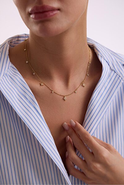 Tufanlar Kuyumculuk 14 Ayar Taşlı Yıldız Altın Kolye