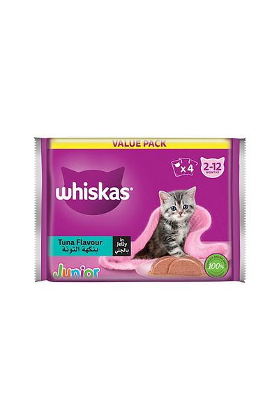 Whiskas Tuna Flavour in Jelly Multipack KItten Food Pouches - 4 x 80 g
