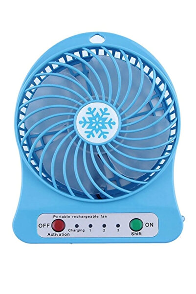 teknonisa 3 Kademeli Şarjlı Kablosuz Araç tns 47-3 Fanı Pervane Vantilatör Masa Fanı MAVİ