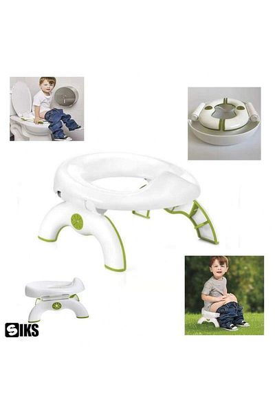 SIKS Portable Potty for Travel 2 in 1, Foldable, Toilet Reducer Function, Bag Holder, Non-Slip
