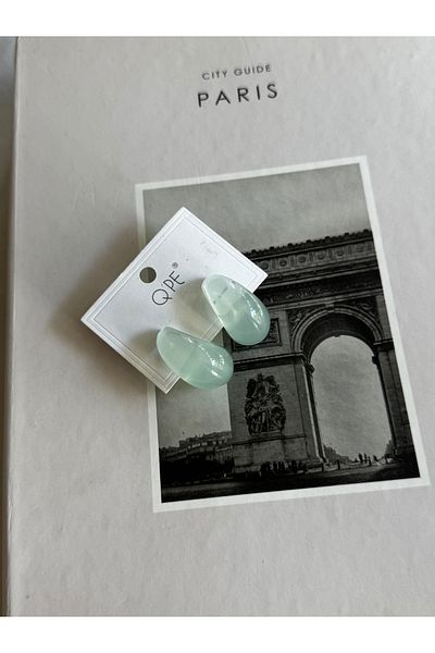 shop Transparent Blue, Needle Part Silver Acrylic Beach Earring