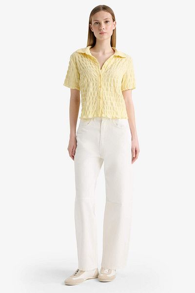 DeFacto Coool Fitted Textured Short Sleeve Shirt F4847Ax25Hs