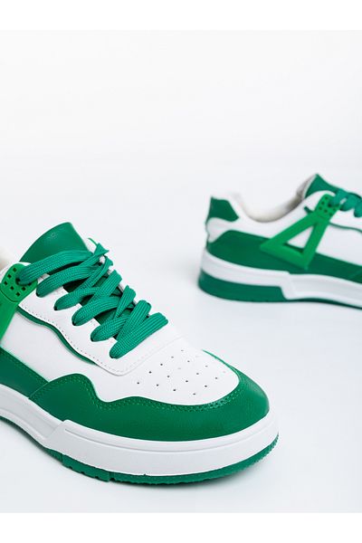 Kalapod Women's white and green sports shoes made of ecological leather Milla