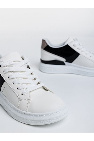 Kalapod Women's white and black sports shoes made of eco-leather Alisha