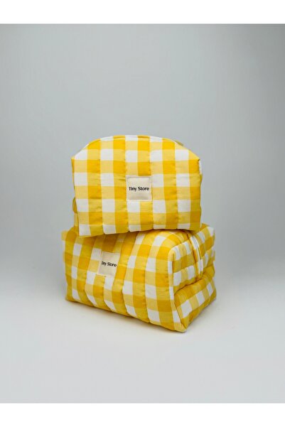 Tiny Sarı kareli Anne/Bebek çantası (normalboy)