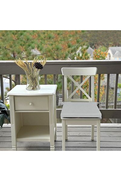 HomeBerry 6-Piece Linen Lace Chair Cushion Gray 40 X 40 cm