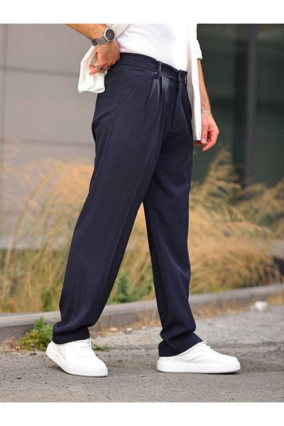 JACK CAPRİO Men's New Season Seasonal Pleated Loose Fit Baggy