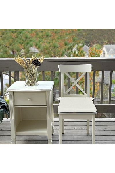 HomeBerry 6-Piece Linen Lace Chair Cushion Optical White 40 X 40 cm