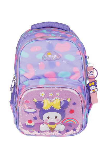Relaxion Rlx-1370 Kuromi Unicorn Girl's Pencil Holder and Lunch Bag Set of Three Patterned First School Bag S