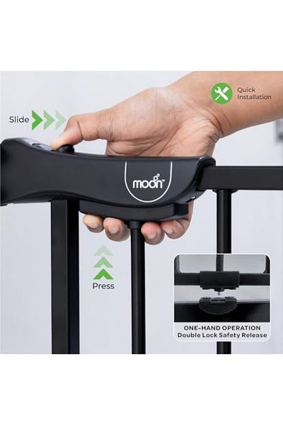 Moon Secura Baby Safety Gate 76-80cm with 30cm extension, Auto lock barrier - Extra Wide m