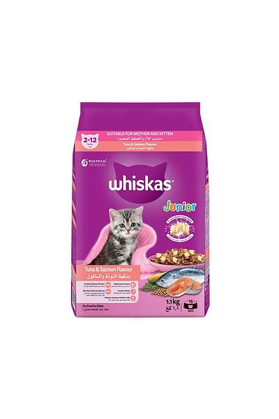 Whiskas Junior Tuna and Salmon Dry Kitten Food - 1.1 kg