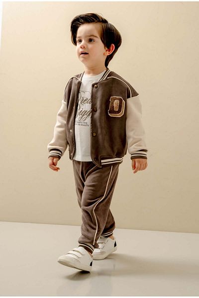 JNF kids Baby Boy & Children's Trousers with Rubber Triple College Set
